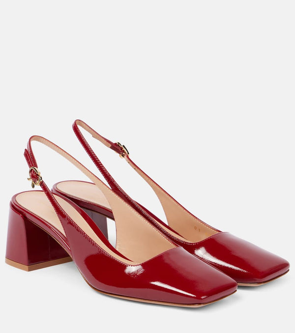 Gianvito Rossi Freeda patent leather slingback pumps