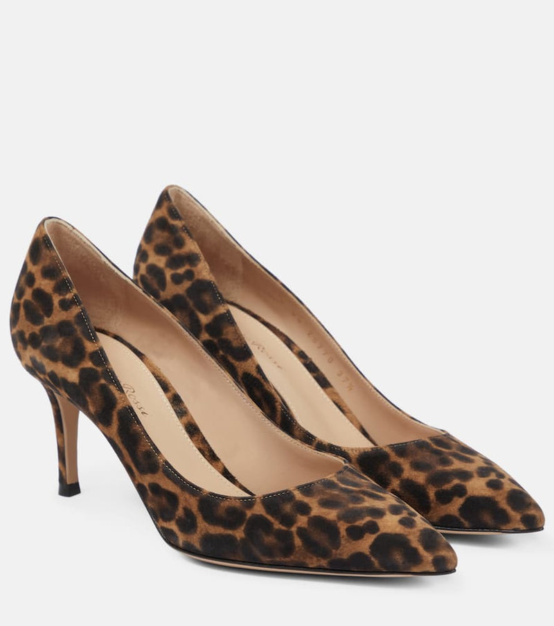 Gianvito Rossi Gianvito 70 leopard-print suede pumps