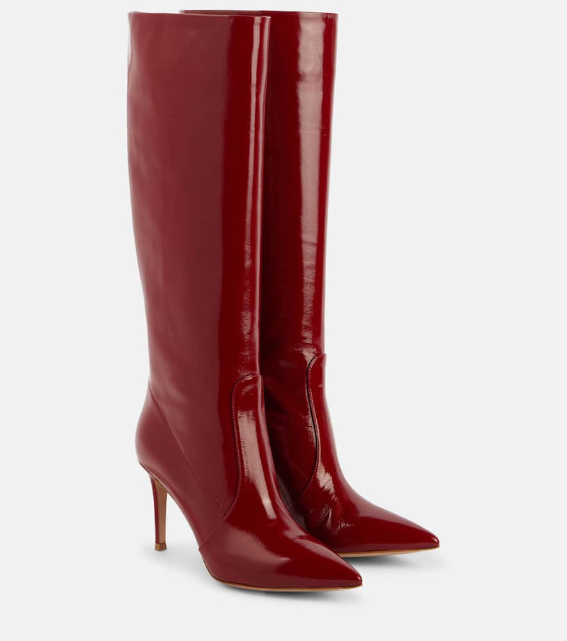 Gianvito Rossi Hansen 85 patent leather knee-high boots