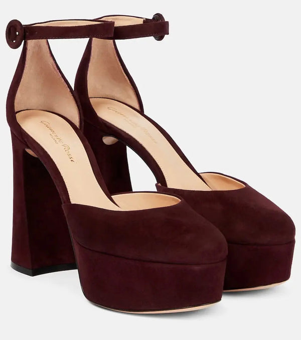 Gianvito Rossi Holly D'orsay suede pumps | LYBSTORE