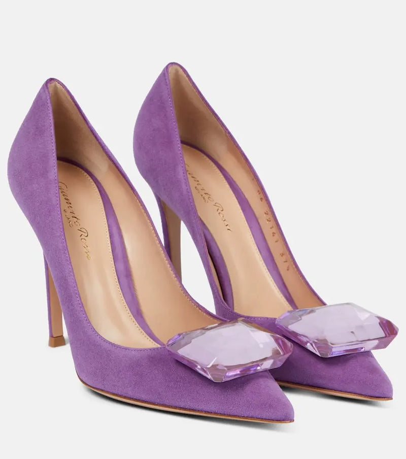 Gianvito Rossi Jaipur 105 embellished suede pumps | LYBSTORE