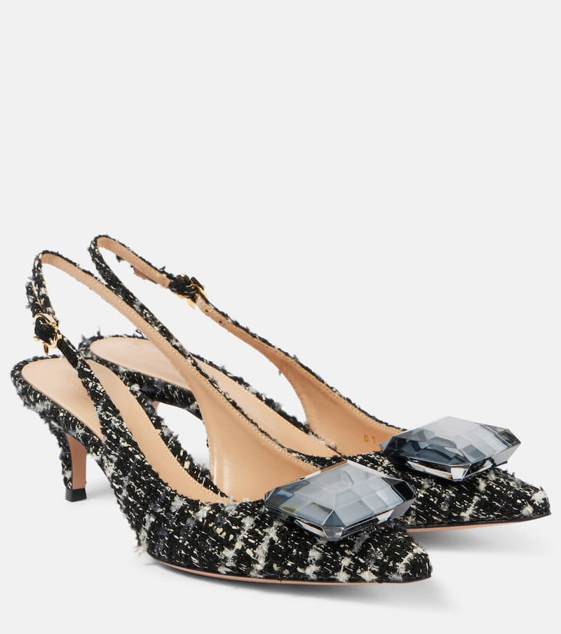 Gianvito Rossi Jaipur 55 bouclé slingback pumps