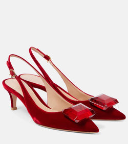 Gianvito Rossi Jaipur 55 velvet slingback pumps