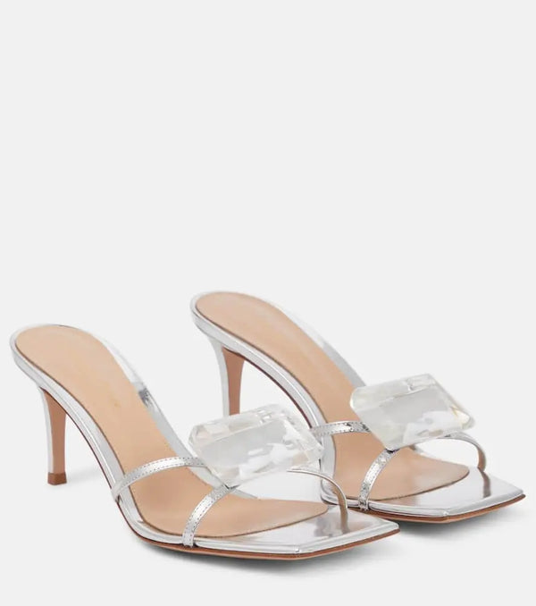 Gianvito Rossi Jaipur embellished leather mules | LYBSTORE