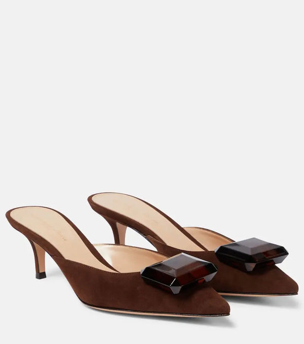 Gianvito Rossi Jaipur suede mules | LYBSTORE