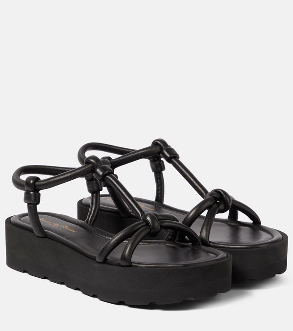 Gianvito Rossi Knotted leather platform sandals