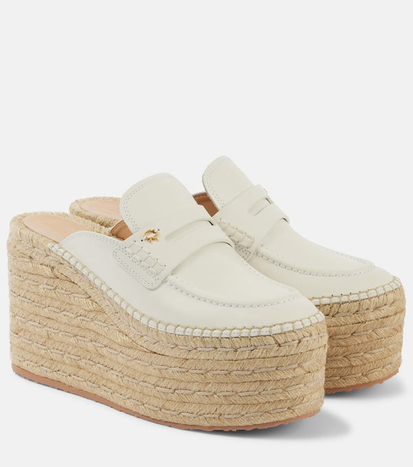 Gianvito Rossi Leather espadrille wedges | LYBSTORE