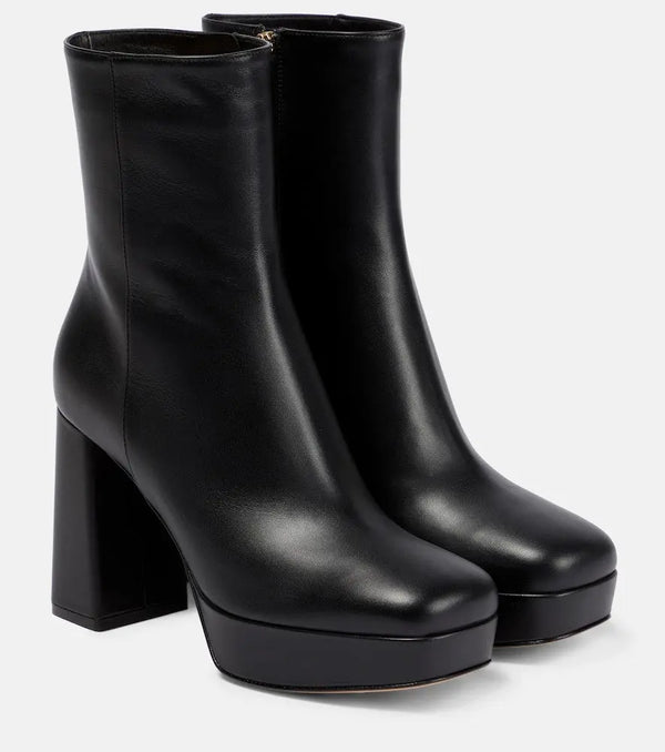 Gianvito Rossi Leather platform ankle boots | LYBSTORE