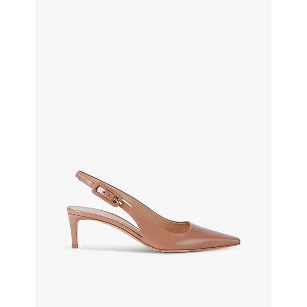 Gianvito Rossi Lindsay Tokio pointed-toe leather heeled courts