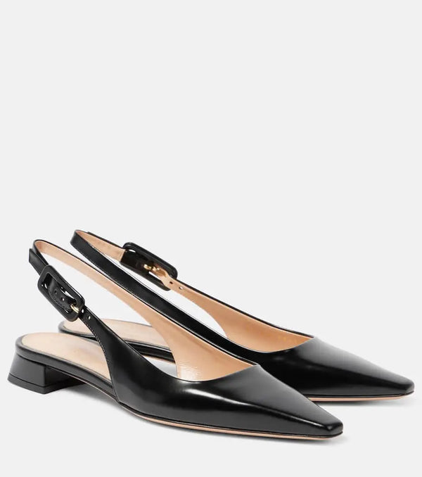 Gianvito Rossi Lindsay patent leather slingback flats