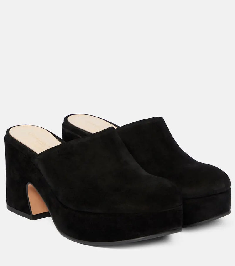 Gianvito Rossi Lyss suede platform clogs