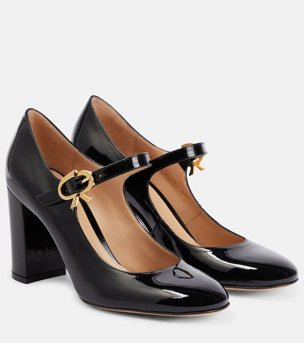 Gianvito Rossi Mary Ribbon patent leather pumps