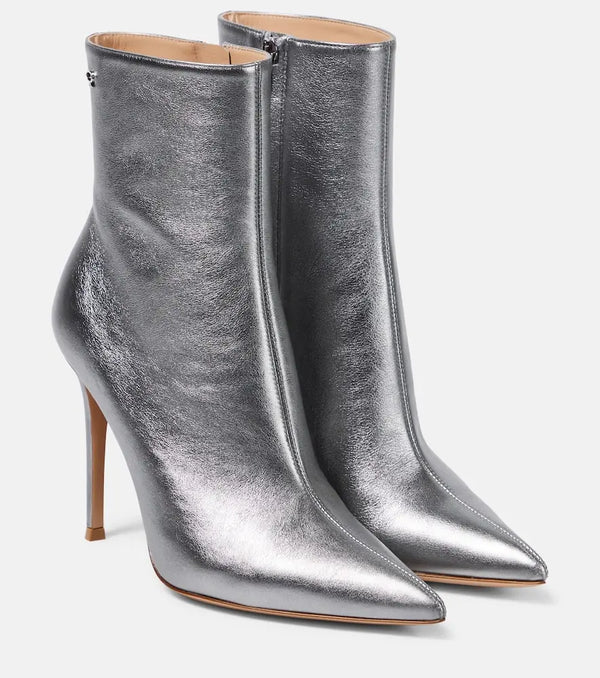 Gianvito Rossi Metallic leather ankle boots | LYBSTORE