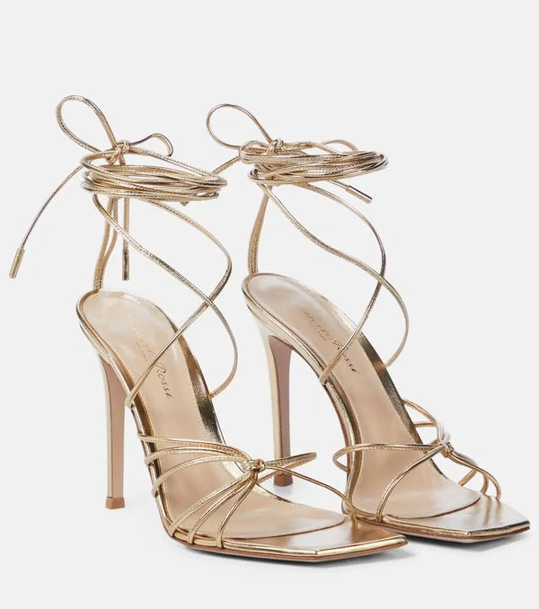 Gianvito Rossi Metallic leather sandals