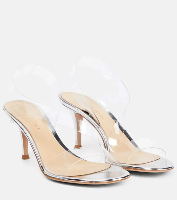 Gianvito Rossi Metropolis plexi strap sandals | LYBSTORE