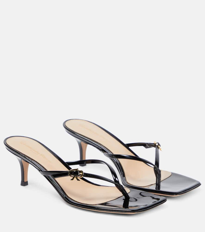 Gianvito Rossi Patent leather thong sandals