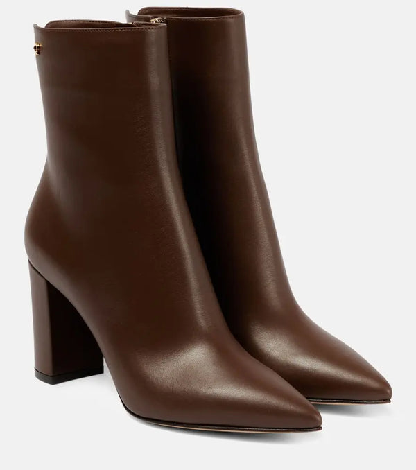 Gianvito Rossi Piper 85 leather ankle boots