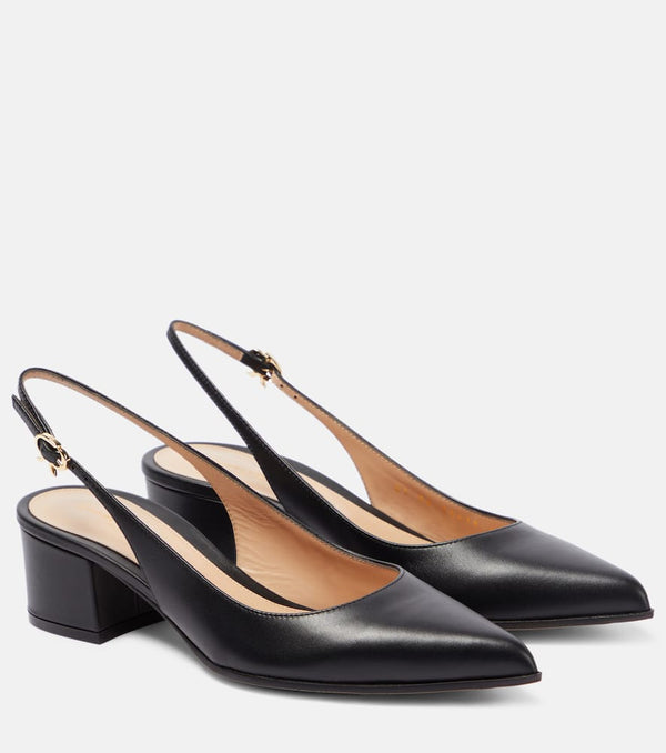 Gianvito Rossi Piper leather slingback pumps