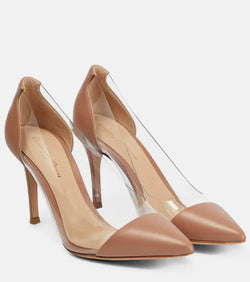 Gianvito Rossi Plexi 85 leather and PVC pumps | LYBSTORE