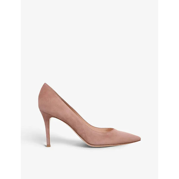 Gianvito Rossi Pointed-toe suede court heels