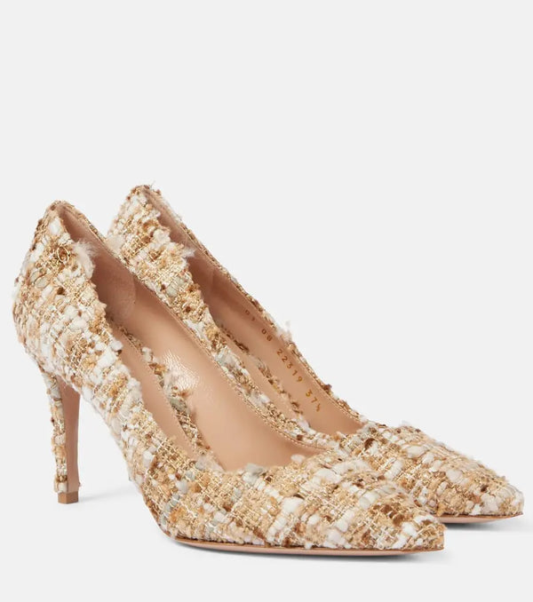 Gianvito Rossi Pointy bouclé pumps | LYBSTORE