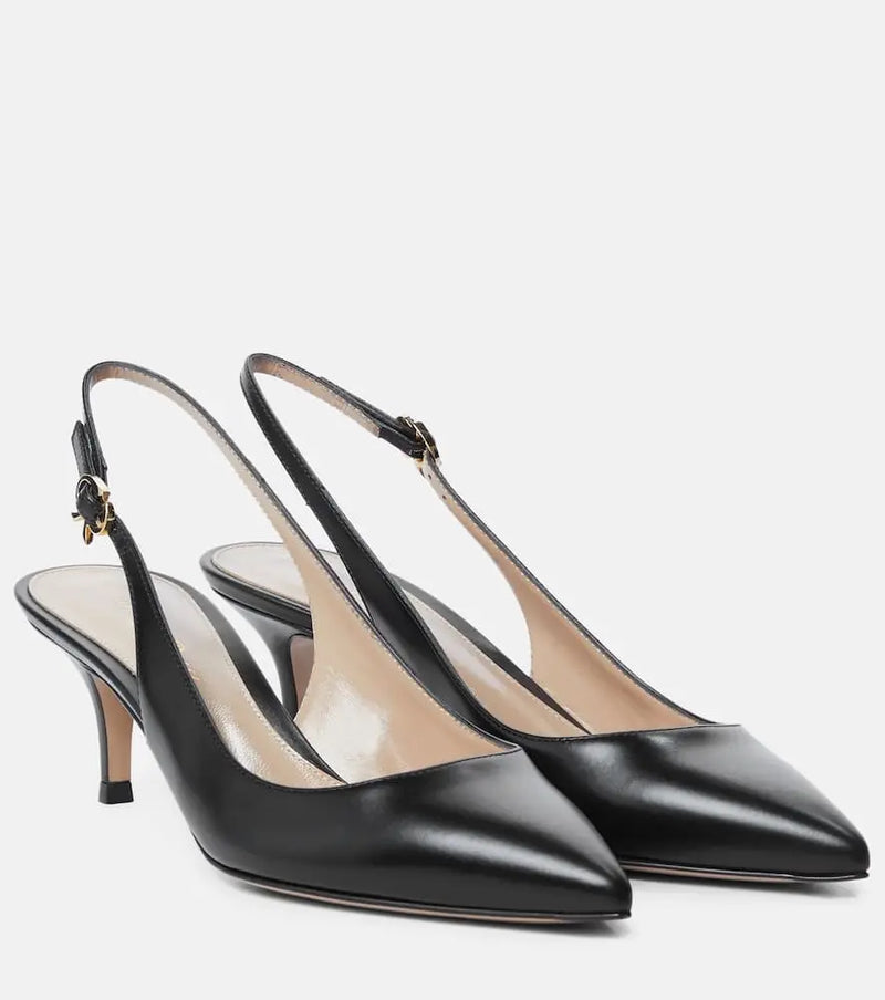 Gianvito Rossi Ribbon Sling 55 leather slingback pumps