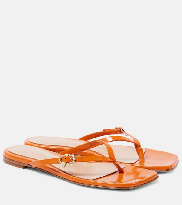 Gianvito Rossi Ribbon patent leather thong sandals