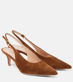 Gianvito Rossi Robbie 55 suede slingback pumps