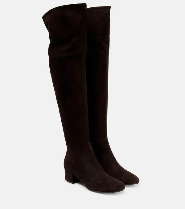 Gianvito Rossi Rolling over-the-knee suede boots | LYBSTORE