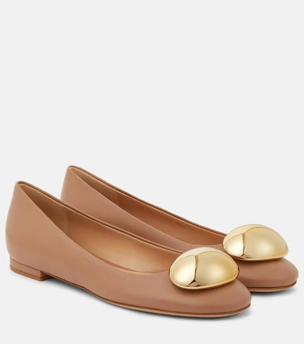 Gianvito Rossi Sphera leather ballet flats