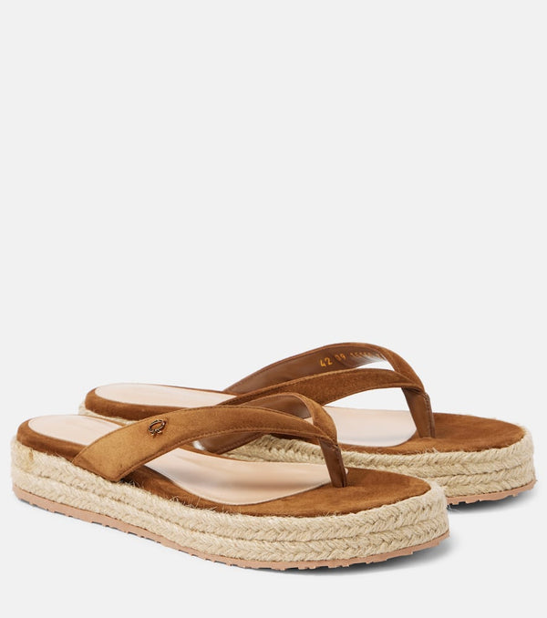 Gianvito Rossi Suede espadrille thong sandals