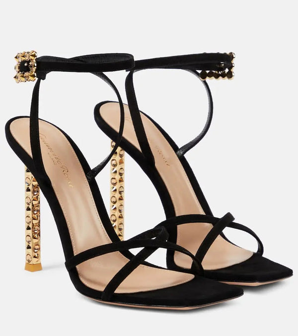 Gianvito Rossi Wonder embellished suede sandals | LYBSTORE