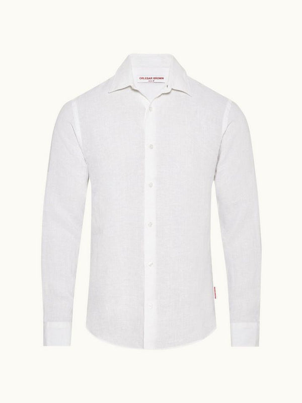 Giles Linen - White Tailored-Fit Shirt