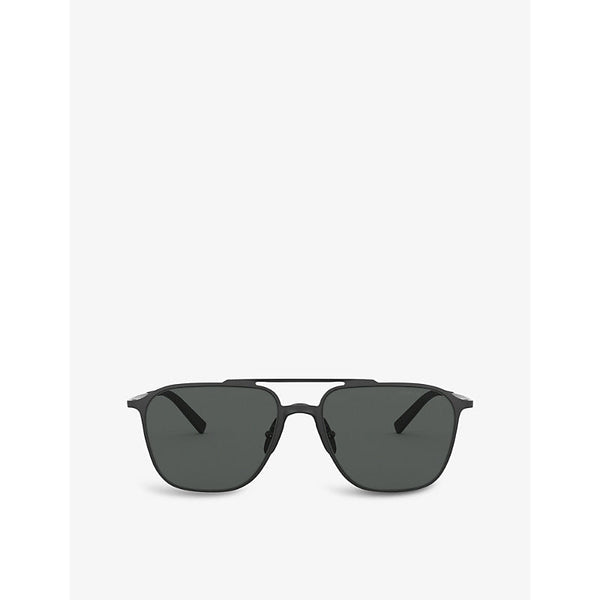 Giorgio Armani AR6110 58 steel square-frame sunglasses | LYBSTORE