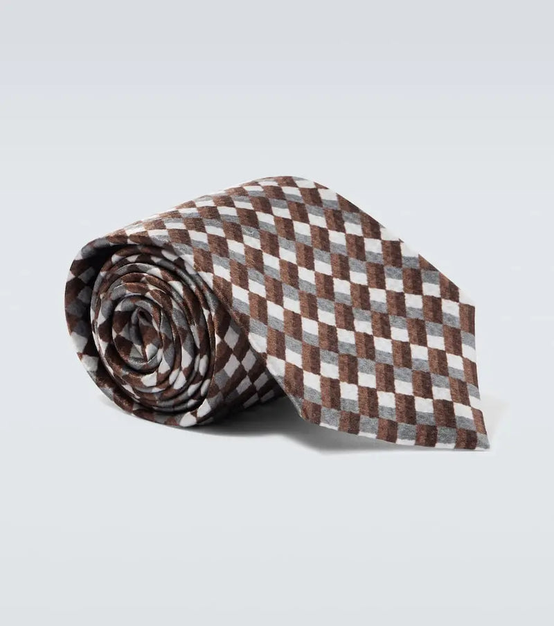 Giorgio Armani Printed silk seersucker tie