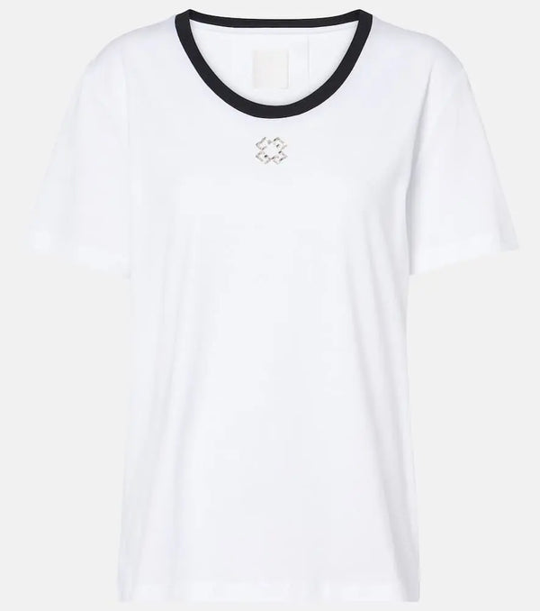 Givenchy 4G crystal-embellished cotton jersey T-shirt | LYBSTORE