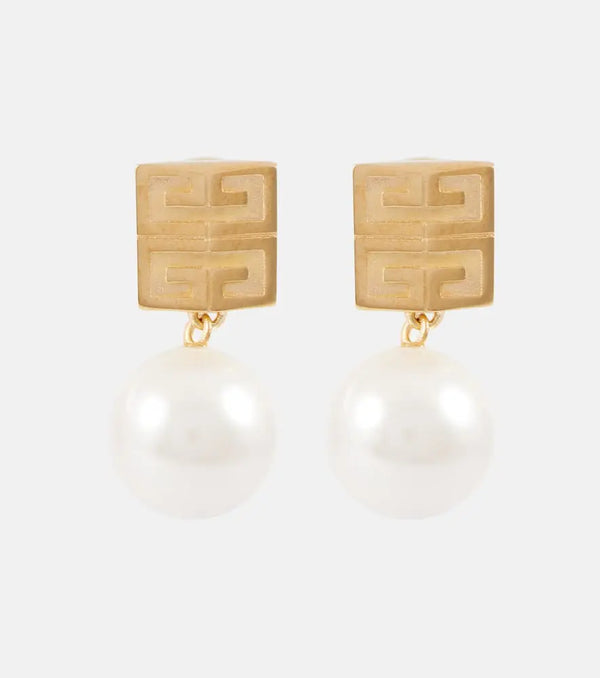 Givenchy 4G embellished brass earrings | LYBSTORE