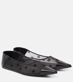 Givenchy 4G leather-trimmed mesh ballet flats