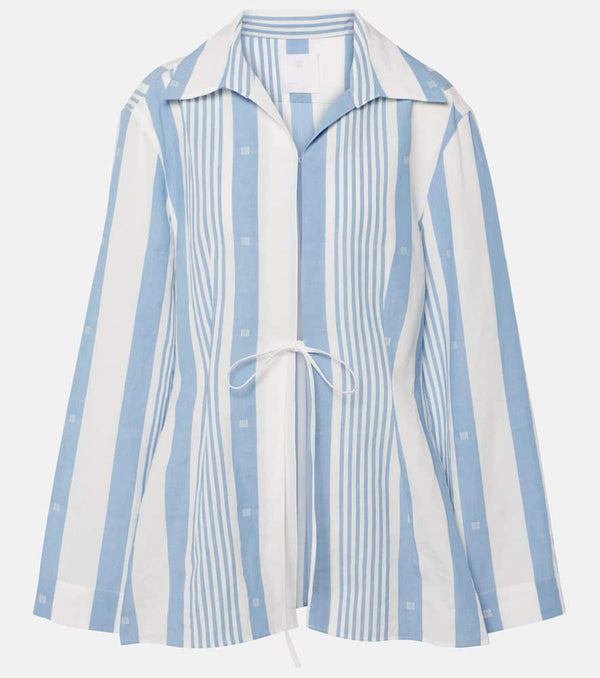 Givenchy 4G striped cotton and linen shirt