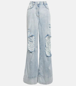 Givenchy Distressed wide-leg jeans | LYBSTORE