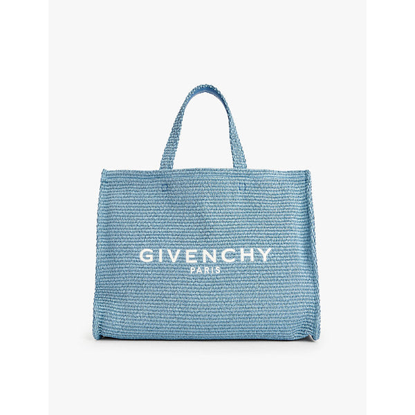 Givenchy G-Tote medium logo-embroidered raffia tote bag | LYBSTORE