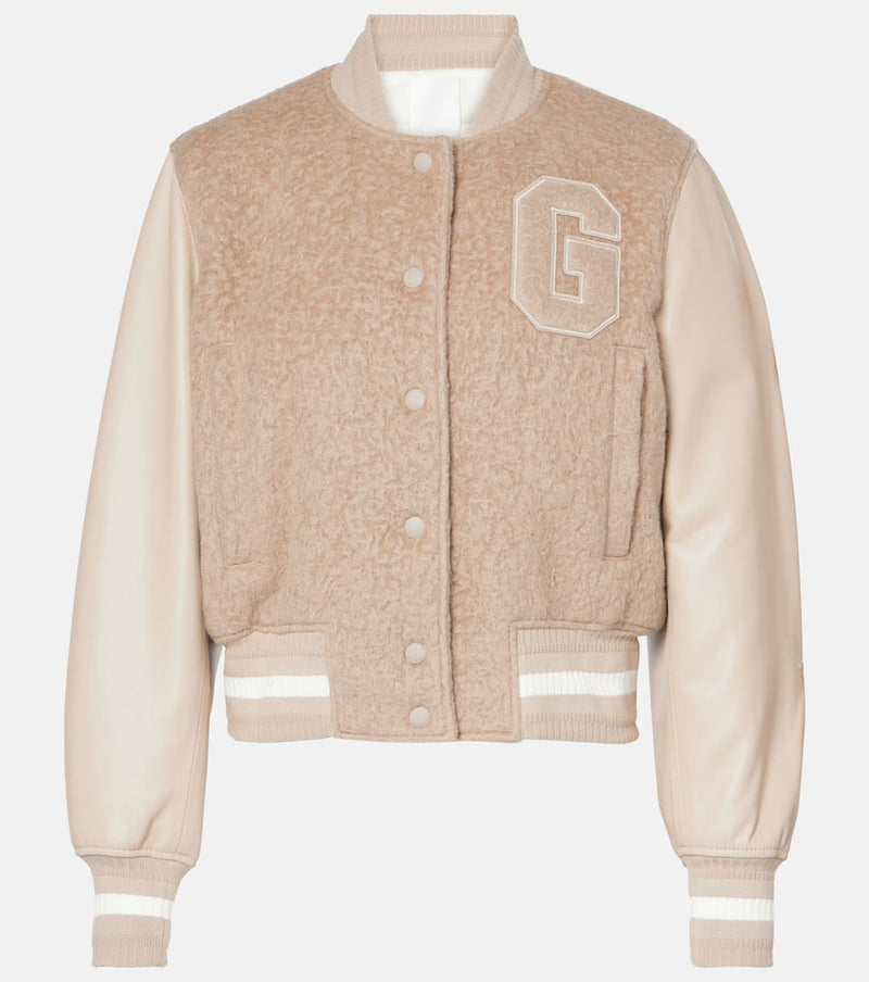 Givenchy Leather-trimmed alpaca-blend varsity jacket