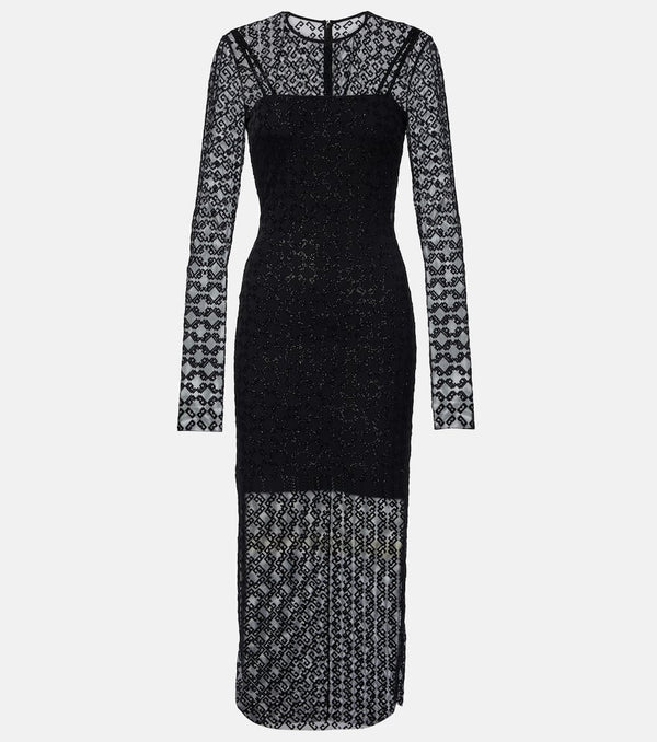 Givenchy Monogram 72 Glitter layered midi dress