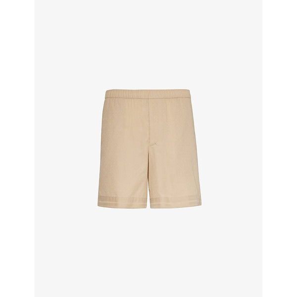 Mens Givenchy Monogram-print elasticated-waistband cotton shorts