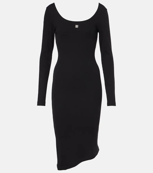 Givenchy Ribbed-knit cotton jersey midi dress | LYBSTORE