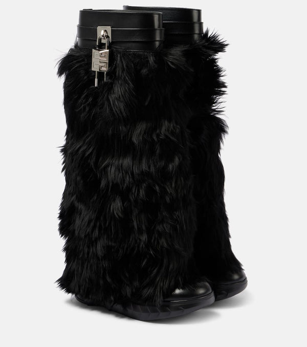 Givenchy Shark Lock alpaca knee-high boots