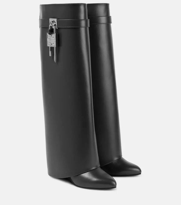 Givenchy Shark Lock leather knee-high boots | LYBSTORE