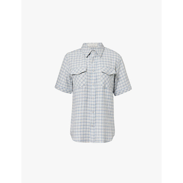 Womens Gods True Cashmere Checked short-sleeved cashmere shirt