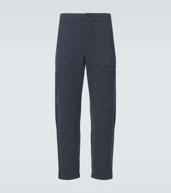 God's True Cashmere Herringbone checked cashmere straight pants