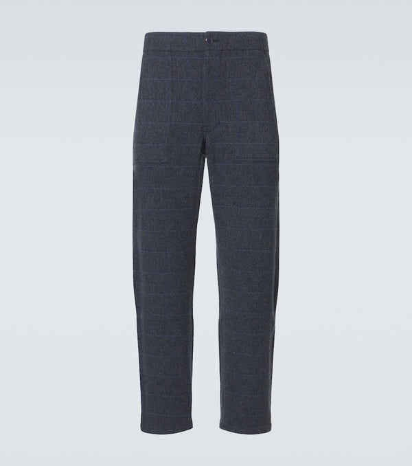 God's True Cashmere Herringbone checked cashmere straight pants